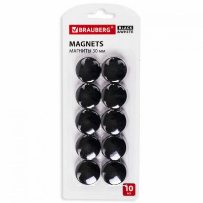 Усиленные магниты BRAUBERG BLACKWHITE 237466