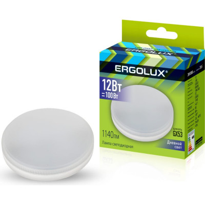 Светодиодная лампа Ergolux LED-GX53-12W-GX53-6K 14238