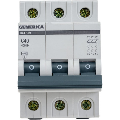 Автоматический выключатель GENERICA ВА47-29 MVA25-3-040-C
