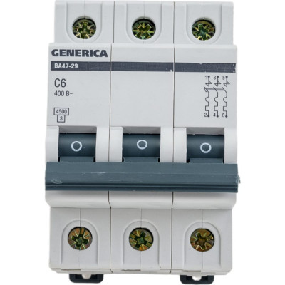 Автоматический выключатель GENERICA ВА47-29 MVA25-3-006-C