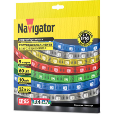 Светодиодная лента Navigator NLS-5050RGBW60-10-IP65-12V 14468