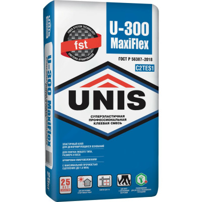 Плиточный клей UNIS U-300 MaxiFlex 4607005184689
