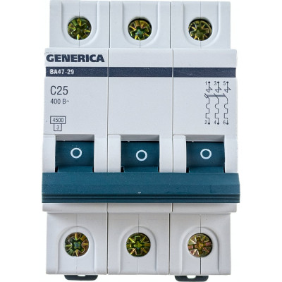 Автоматический выключатель GENERICA ВА47-29 MVA25-3-025-C