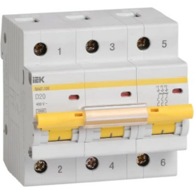 Автоматический выключатель IEK ВА47-100 MVA40-3-020-D