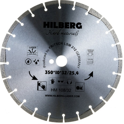 Отрезной диск алмазный Hilberg Hard Materials Лазер HM108/32