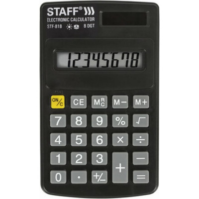 Карманный калькулятор Staff STF-818 250142