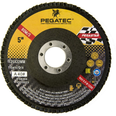 Лепестковый круг для стали Pegatec PSRFD125CA-40