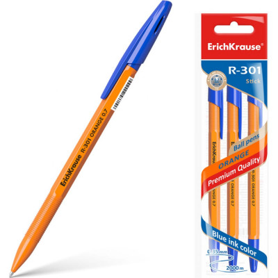 Шариковая ручка ErichKrause R-301 Orange Stick 42743