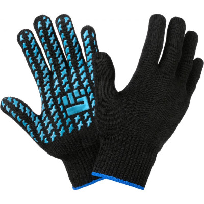 Плотные хлопчатобумажные перчатки Фабрика перчаток 6-75-ПЛ-ЧЕР-(XL)