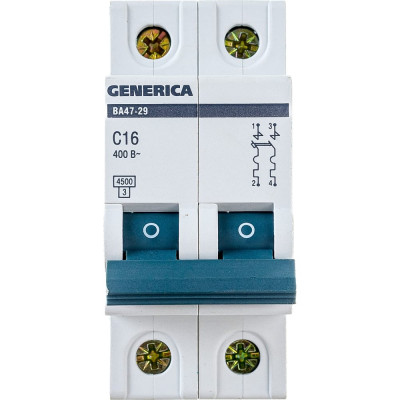 Автоматический выключатель GENERICA ВА47-29 MVA25-2-016-C