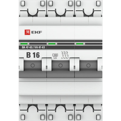 Автоматический выключатель EKF ВА 47-63 PROxima mcb4763-3-63B-pro