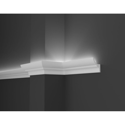 Ударопрочный влагостойкий потолочный карниз под LED подсветку Decor-Dizayn DD508