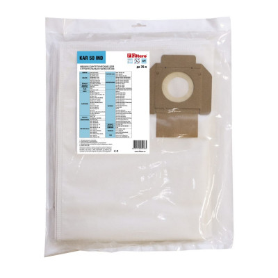 Синтетические трехслойные мешки для пылесоса FILTERO KAR 50 IND 05928