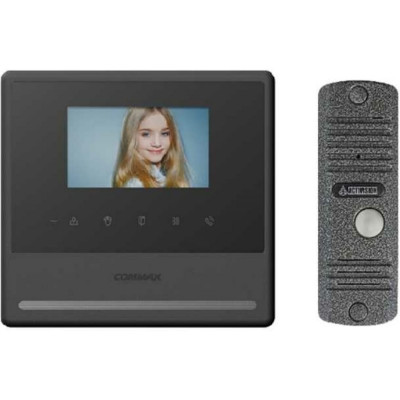 Комплект видеодомофона и вызывной панели COMMAX CDV-43Y  Black/AVC305S