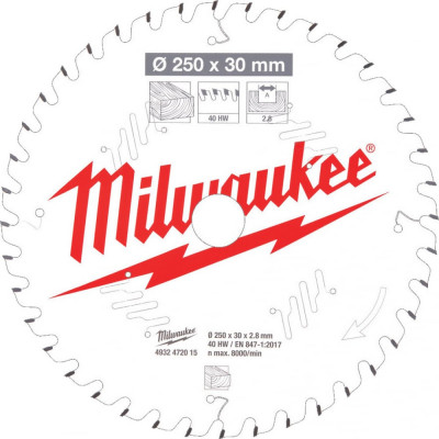 Пильный диск по дереву для торцовочной пилы Milwaukee 4932472015