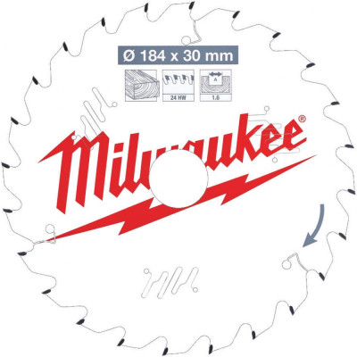 Пильный диск по дереву для циркулярной пилы Milwaukee 4932471297