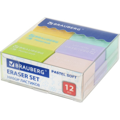 Набор ластиков BRAUBERG Pastel Soft 229598