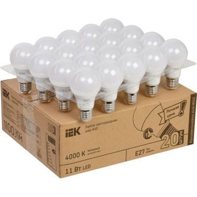 Светодиодная лампа IEK LLE-A60-11-230-40-E27-20
