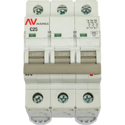 Автоматический выключатель EKF AV-6 AVERES mcb6-3-25C-av