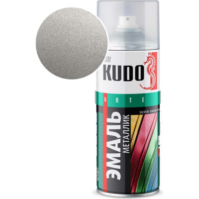 Универсальная эмаль KUDO аэрозоль металлик серебристый кварц 520 мл 11605286