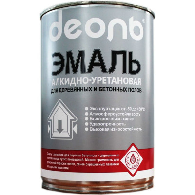 Быстросохнущая эмаль маслобензостойкая для бетонных и деревянных полов Деоль DBDP3