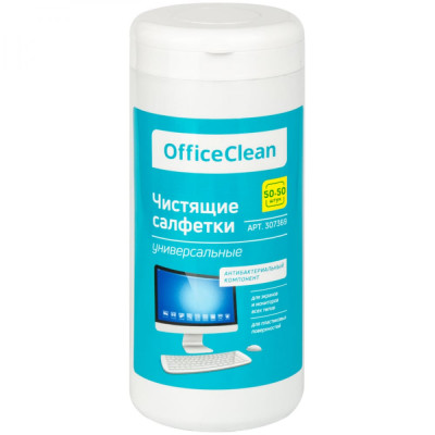 Универсальные влажные салфетки для очистки экранов и мониторов OfficeClean 307369