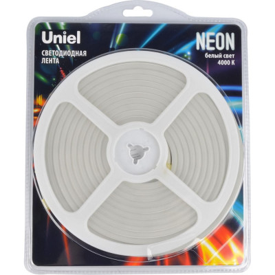 Гибкая светодиодная лента Uniel NEON ULS-N01-2835-120LED/m-6mm-IP67-DC12V-9W/m-5M-4000K UL-00009083