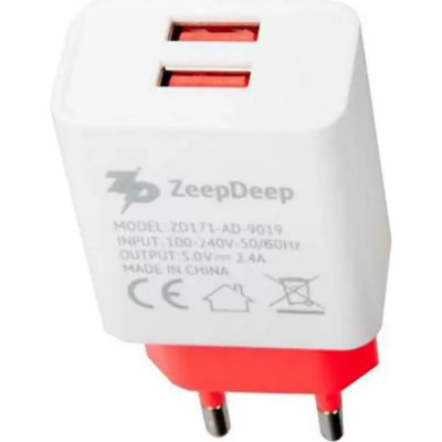 Зарядное устройство ZeepDeep EnergyPlug 2 USB X 2.4A 802075