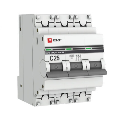 Автоматический выключатель EKF PROxima ВА 47-63M mcb4763m-6-3-25C-pro