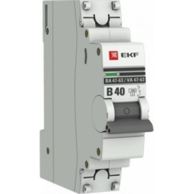 Автоматический выключатель EKF ВА 47-63 PROxima mcb4763-1-40B-pro