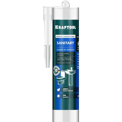 Санитарный силиконовый герметик для помещений с повышенной влажностью KRAFTOOL 41255-2