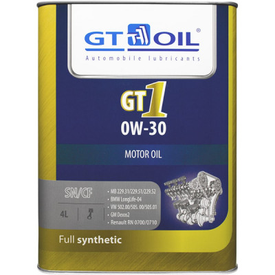 Масло GT OIL 1 SAE 0W-30 API SN/CF 8809059408568