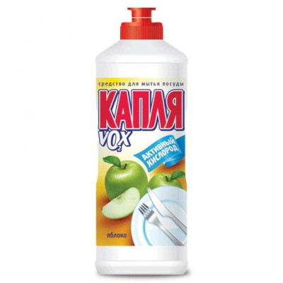 Средство для мытья посуды КАПЛЯ VOX активный кислород Яблоко 1558600596