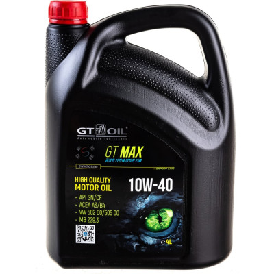 Масло GT OIL Max SAE 10W-40 API SN/CF 8809059410004