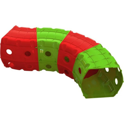 Игровой туннель для ползания Doloni из 4-х секций, красно-зеленый, 1х1.5х0.5 м 01471/3