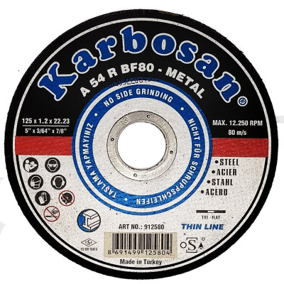 Отрезной диск по металлу Karbosan 12580
