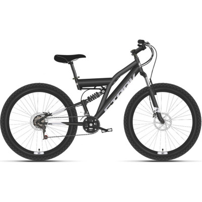 Велосипед STARK 2021 г, черный/серебристый, размер рамы 16