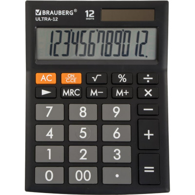 Настольный калькулятор BRAUBERG ULTRA-12-BK 250491
