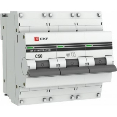 Автоматический выключатель EKF ВА 47-100 PROxima mcb47100-3-50C-pro