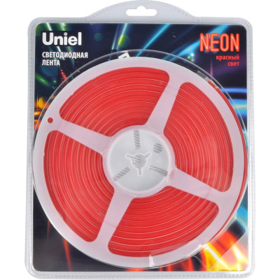 Гибкая светодиодная лента Uniel NEON ULS-N01-2835-120LED/m-6mm-IP67-DC12V-9W/m-5M-RED UL-00009087