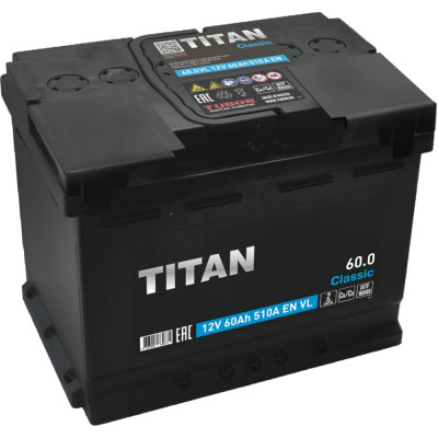 Аккумулятор Titan CLASSIC 60.0 VL 4607008889871