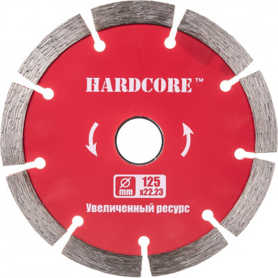 Сегментированный отрезной алмазный диск Hardcore 125x22.23 мм; сегмент 10 мм 180125