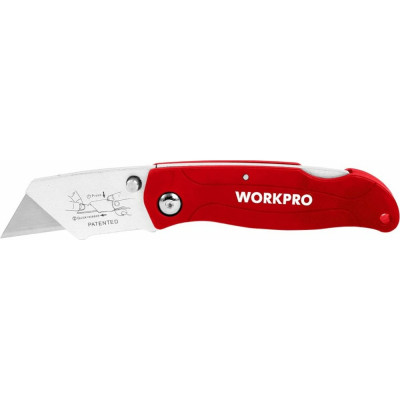Пластиковый складной быстросменный нож WORKPRO WP211002