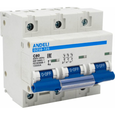 Автоматический выключатель ANDELI DZ58-125 ADL01-640