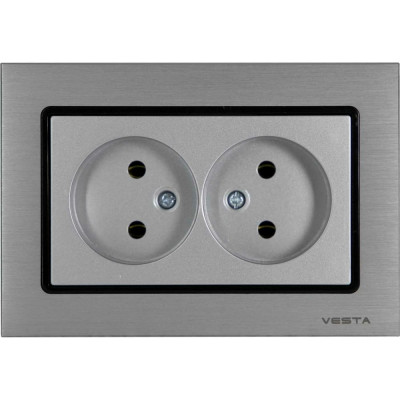 Двойная розетка Vesta Electric Exclusive Silver Metallic FRZ00041021SER