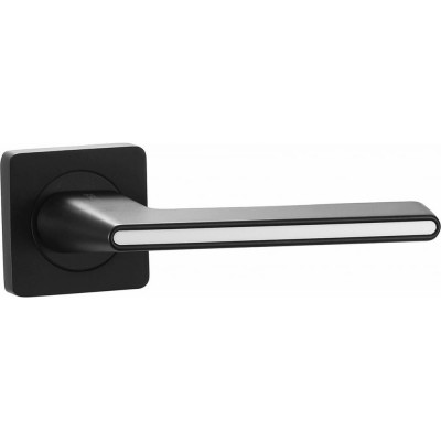Алюминиевая дверная ручка Вантаж черный/белый глянец V51BL-2 AL