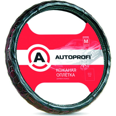Оплетка руля AUTOPROFI AP-156 BK M