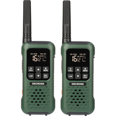 Комплект радиостанций DECROSS DC93 Dark Green Twin EU с ЗУ DC9315114502000