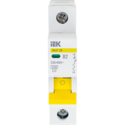 Модульный автоматический выключатель IEK ВА47-29 1п, B 2А, 4.5 кА MVA20-1-002-B