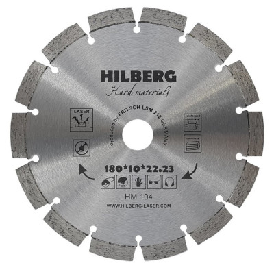 Отрезной алмазный диск Hilberg Hard Materials Лазер HM104